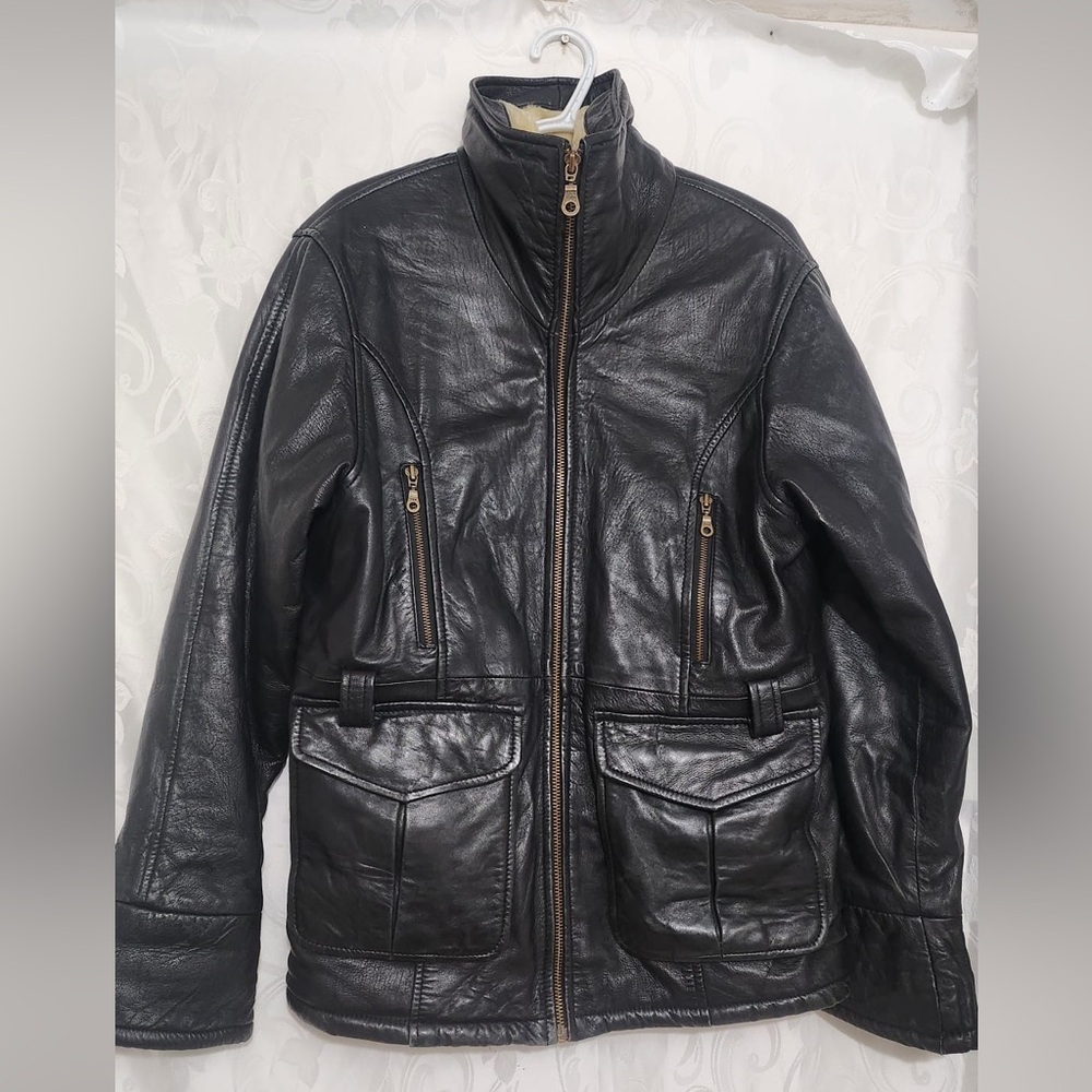 Moda Italiano American Born Genuine Leather Sherpa Fur Insulating Jacket